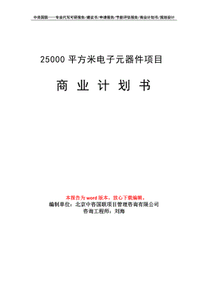 25000平方米电子元器件项目商业计划书写作模板