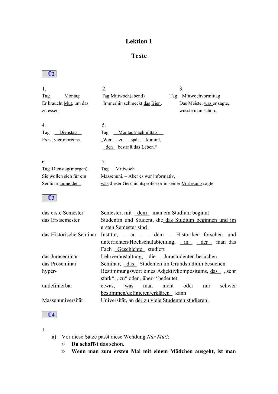 其它语言学习当代大学德语3课后习题答案_第1页