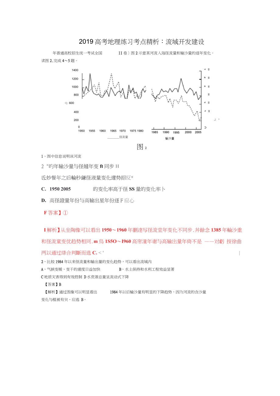 2019高考地理练习考点精析：流域开发建设_第1页