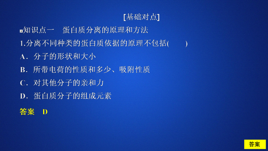 2020生物同步導(dǎo)學(xué)人教選修一課件：專題5　DNA和蛋白質(zhì)技術(shù) 課題3 課時(shí)精練_第1頁(yè)