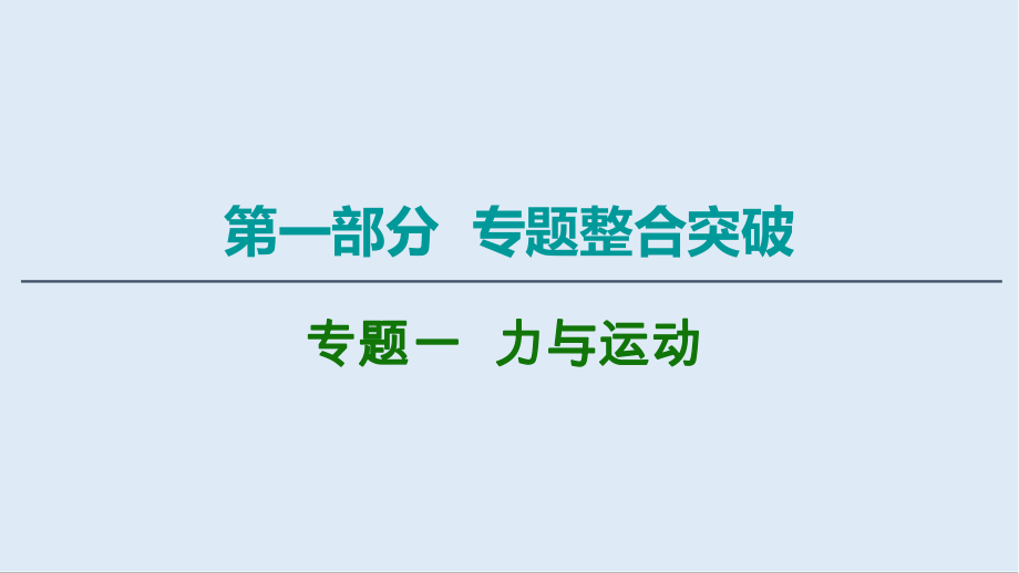 2020物理二輪課件：第1部分 專題1 第1講 力與物體的平衡_第1頁