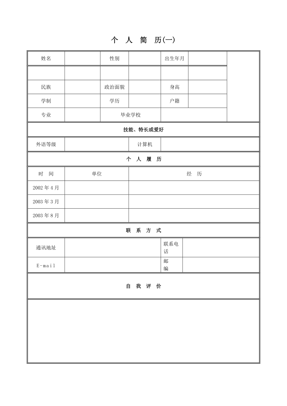 各类求职简历范文大全_第1页