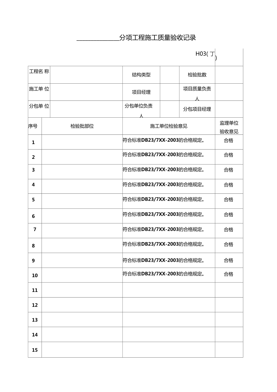 装饰工程检验批全套_第1页