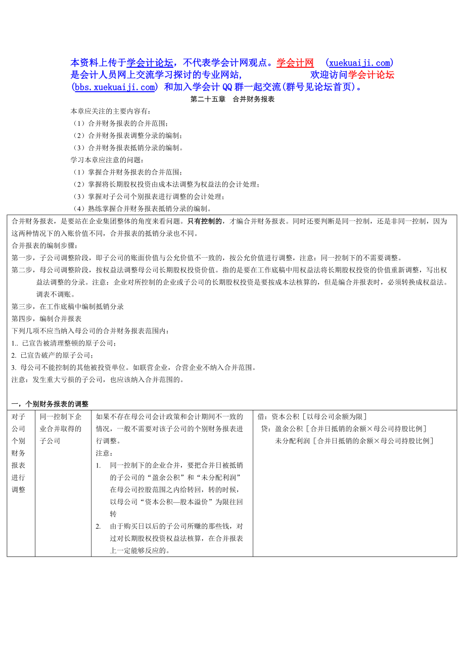 第二十五章合并財(cái)務(wù)報(bào)表_第1頁