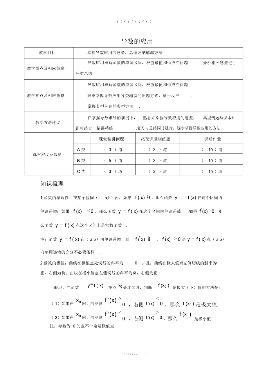 导数应用(导数好题解析版)_第1页