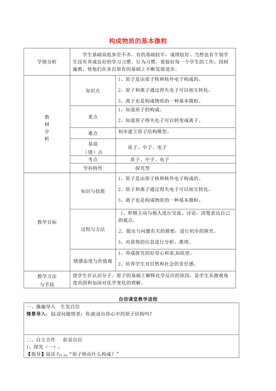 最新 【沪教版】九年级化学：3.1构成物质的基本微粒第2课时教案1_第1页