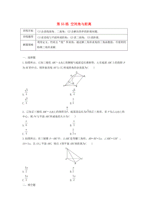 新編高三數(shù)學 第55練 空間角與距離練習