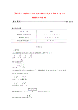 新版新課標(biāo)高三數(shù)學(xué)一輪復(fù)習(xí) 第8篇 第3節(jié) 橢圓課時(shí)訓(xùn)練 理