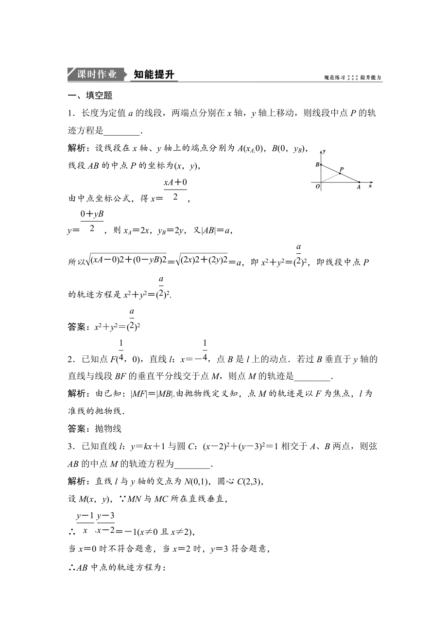 新版一轮优化探究理数苏教版练习：第九章 第九节　曲线与方程 Word版含解析_第1页