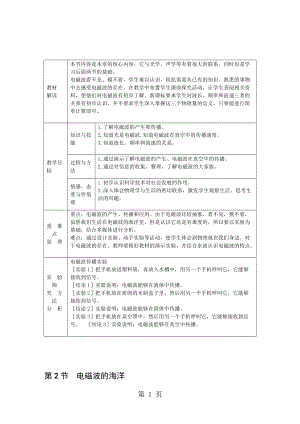 人教版九年級(jí)物理全冊(cè) 21.2電磁波的海洋教案