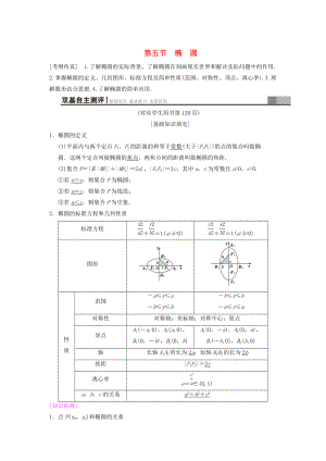 新版高考數(shù)學(xué)一輪復(fù)習(xí)學(xué)案訓(xùn)練課件： 第8章 平面解析幾何 第5節(jié) 橢圓學(xué)案 文 北師大版