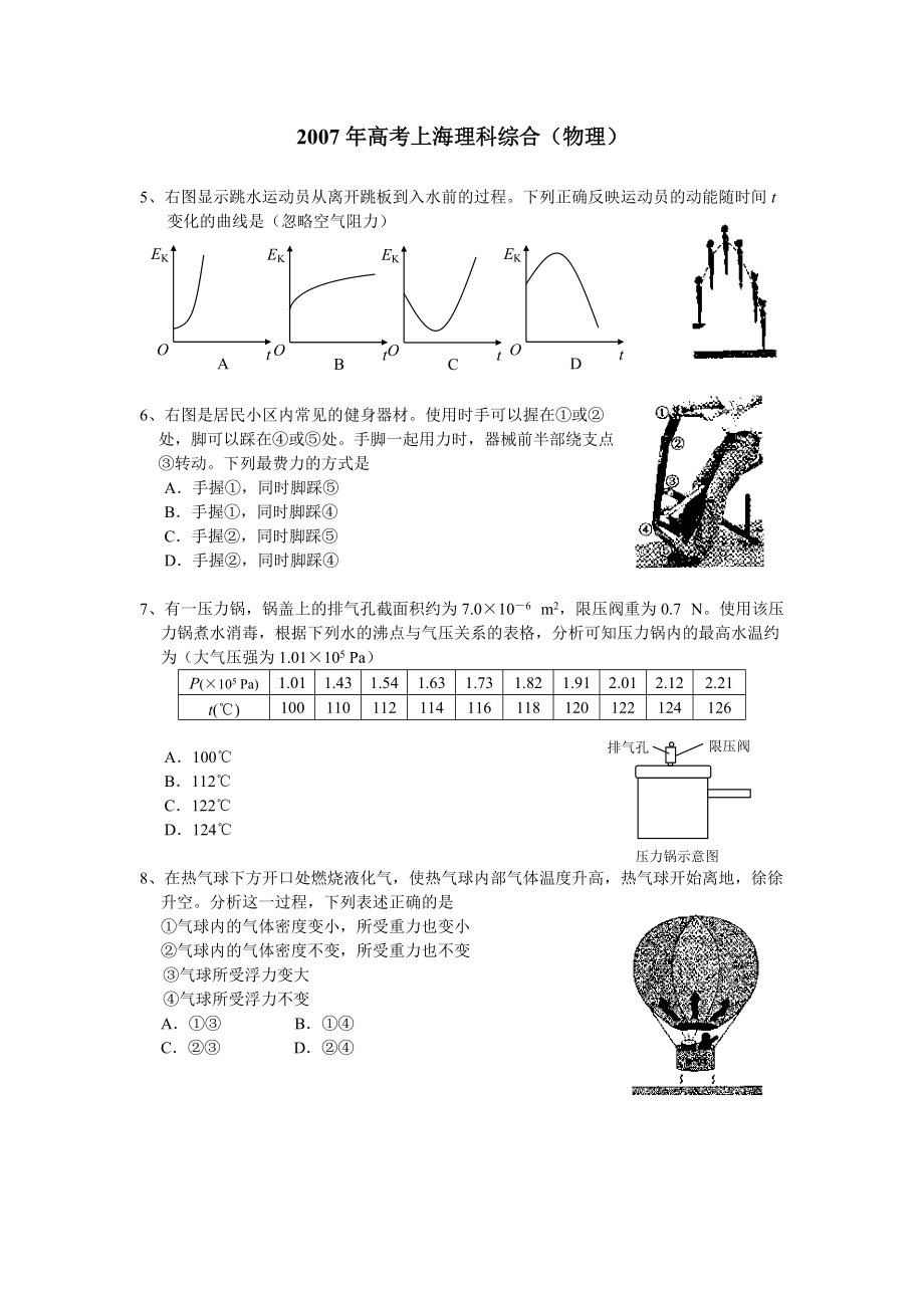 高考上海理科综合物理_第1页