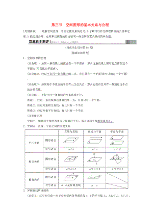 新版高考數(shù)學(xué)一輪復(fù)習(xí)學(xué)案訓(xùn)練課件： 第7章 立體幾何初步 第3節(jié) 空間圖形的基本關(guān)系與公理學(xué)案 文 北師大版