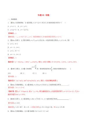 新版新課標Ⅱ版高考數(shù)學(xué)分項匯編 專題03 導(dǎo)數(shù)含解析文科