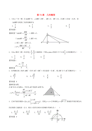 新编人教版高考数学文第一轮复习考案：第73课几何概型含答案