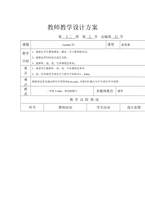 人教版精通英語四上Unit 5 I like those shoes教案