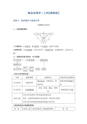 精修版地理創(chuàng)新設(shè)計(jì)二輪專題復(fù)習(xí)全國通用文檔：第四部分 考前靜悟材料 材料3 Word版含答案