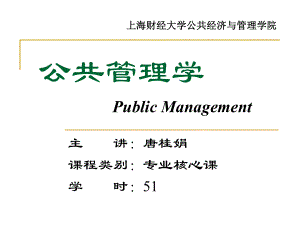公共管理学(研究生)-第三讲