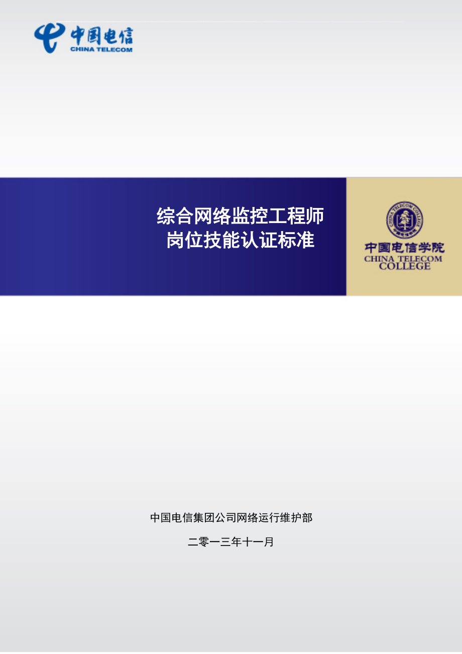中国电信网络监控维护岗位技能认证标准_第1页