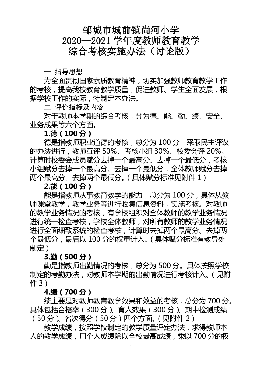 尚河小学20202021学综合考核办法_第1页