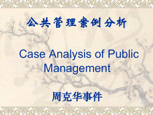 公共管理案例分析课件