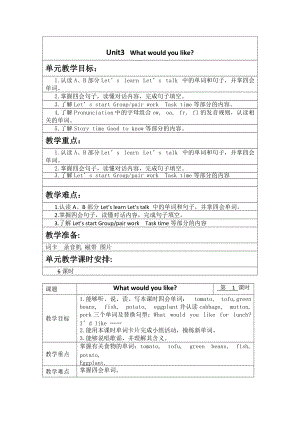 【人教版】五年級(jí)上冊(cè)英語：教案全集Unit 3 單元教案 3