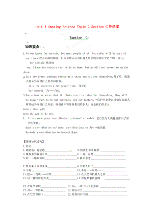 仁愛版八年級上 Unit 4 Amazing Science Topic 2 Section C導(dǎo)學(xué)案