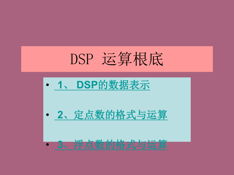 DSP定点和浮点数格式ppt课件_第1页