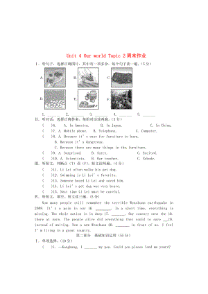 仁愛(ài)版八年級(jí)上冊(cè) Unit 4 Our world Topic 2周末作業(yè)