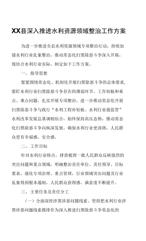 XX縣深入推進水利資源領域整治工作方案.docx