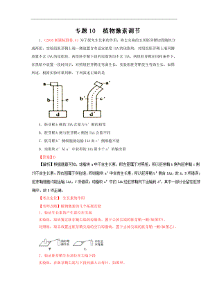 三年高考（2014-2016）生物真題分項(xiàng)版解析——專題10 植物激素調(diào)節(jié)