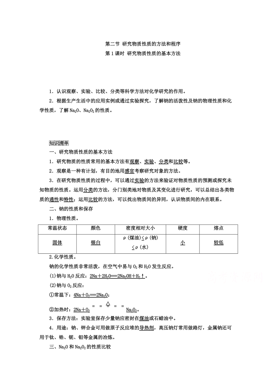 精修版魯科版化學(xué)必修1 第一章 認(rèn)識化學(xué)科學(xué) 第2節(jié) 研究物質(zhì)的方法和程序 第1課時(shí)_第1頁