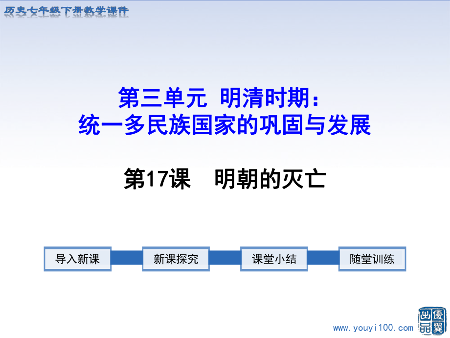 人教版七年級歷史下冊課件第17課明朝的滅亡_第1頁