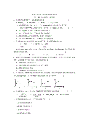 精修版高二化學(xué)蘇教版選修四作業(yè)：專題3 第1單元第2課時 弱電解質(zhì)的電離平衡