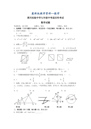 【最新版】湖北省黄冈实验中学6月中考适应性考试数学试题