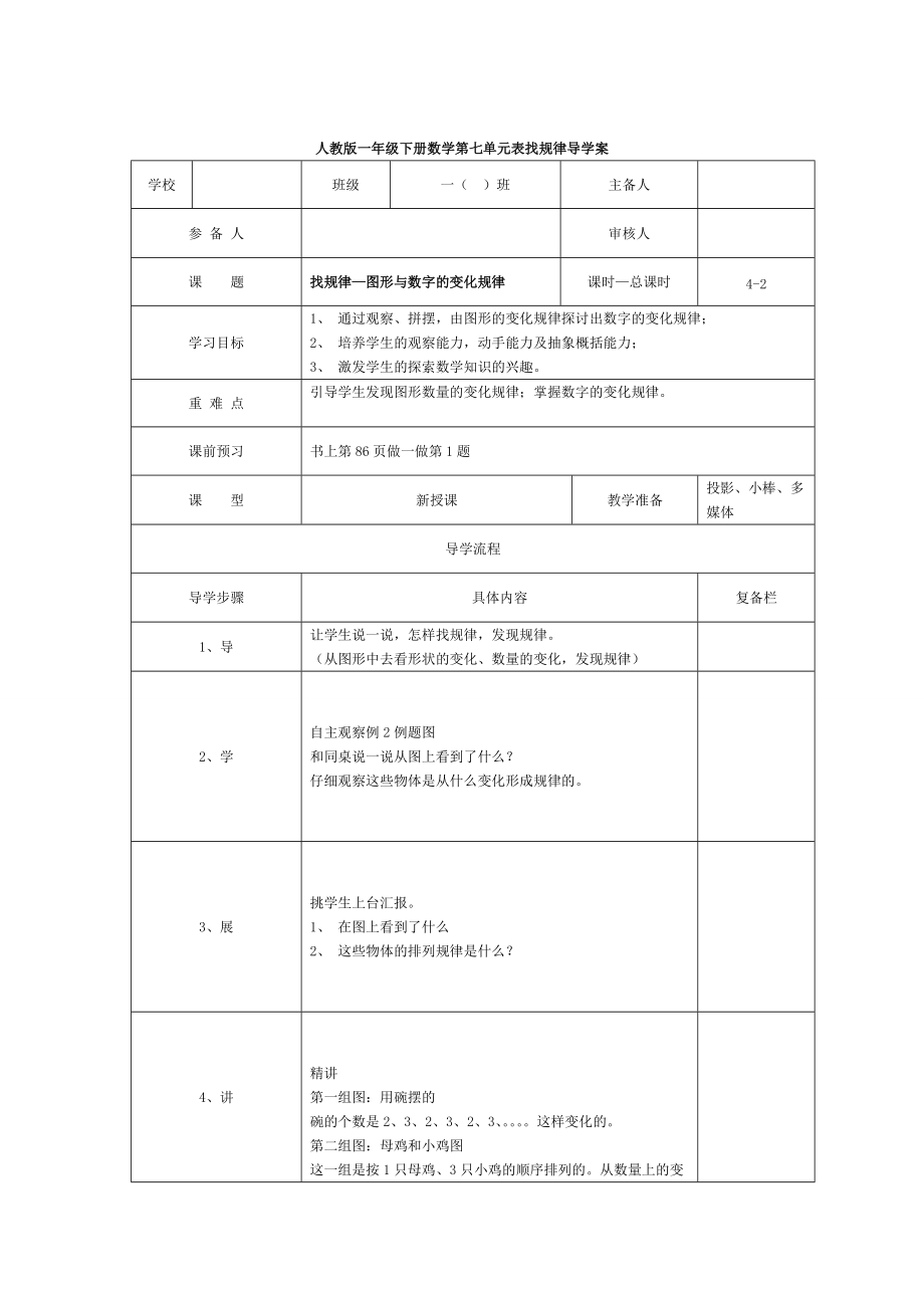 【人教版】小學(xué)數(shù)學(xué)第2課時(shí)找規(guī)律—圖形與數(shù)字的變化規(guī)律_第1頁(yè)