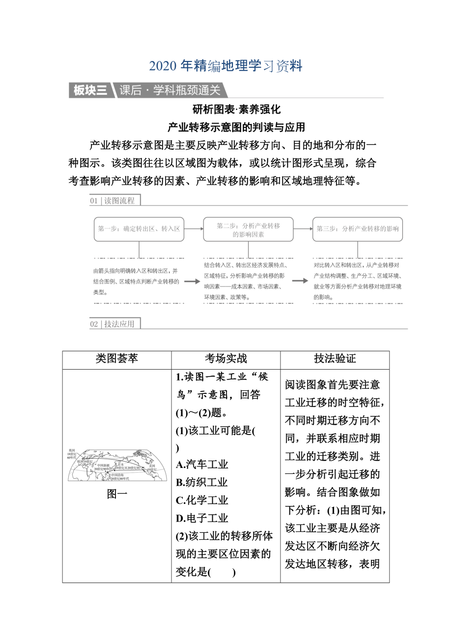 年【金版教程】地理一輪課后通關(guān)：352 產(chǎn)業(yè)轉(zhuǎn)移——以東亞為例 Word版含解析_第1頁