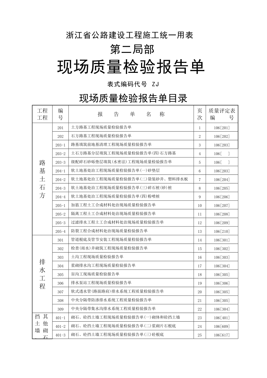 浙江省公路建设统一用表第部分_第1页
