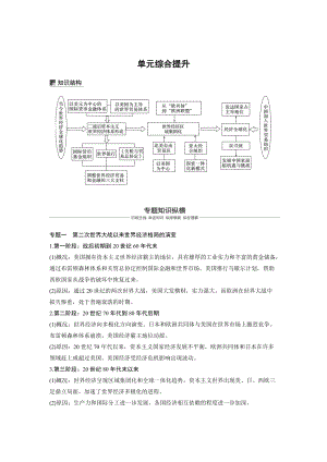 高考?xì)v史人教版：必修2 第十一單元世界經(jīng)濟(jì)的全球化趨勢 單元綜合提升 含答案