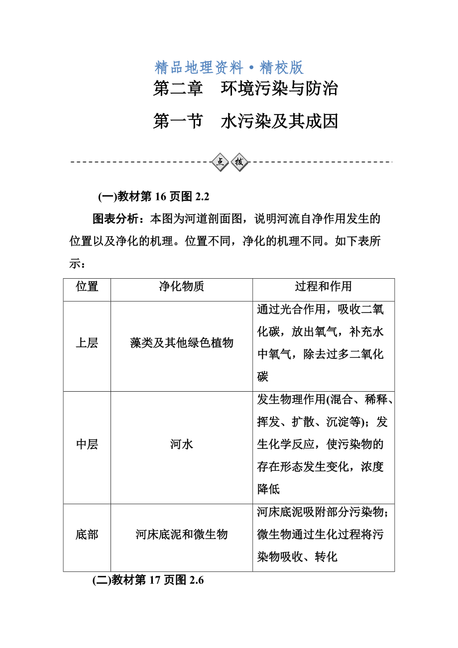 精校版金版學(xué)案地理選修6人教版練習(xí)：第二章第一節(jié)水污染及其成因 Word版含解析_第1頁