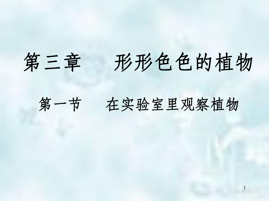 七年级生物上册第三章第一节在实验室里观察植物优质课件新版冀教版_第1页