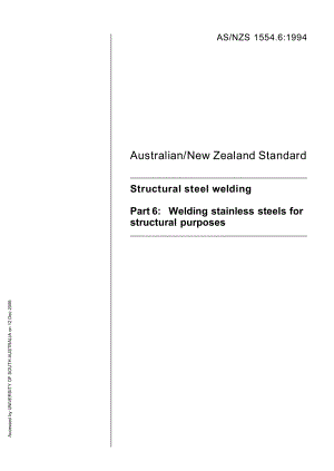 AS NZS 1554.61994 Structural steel weldingPart6