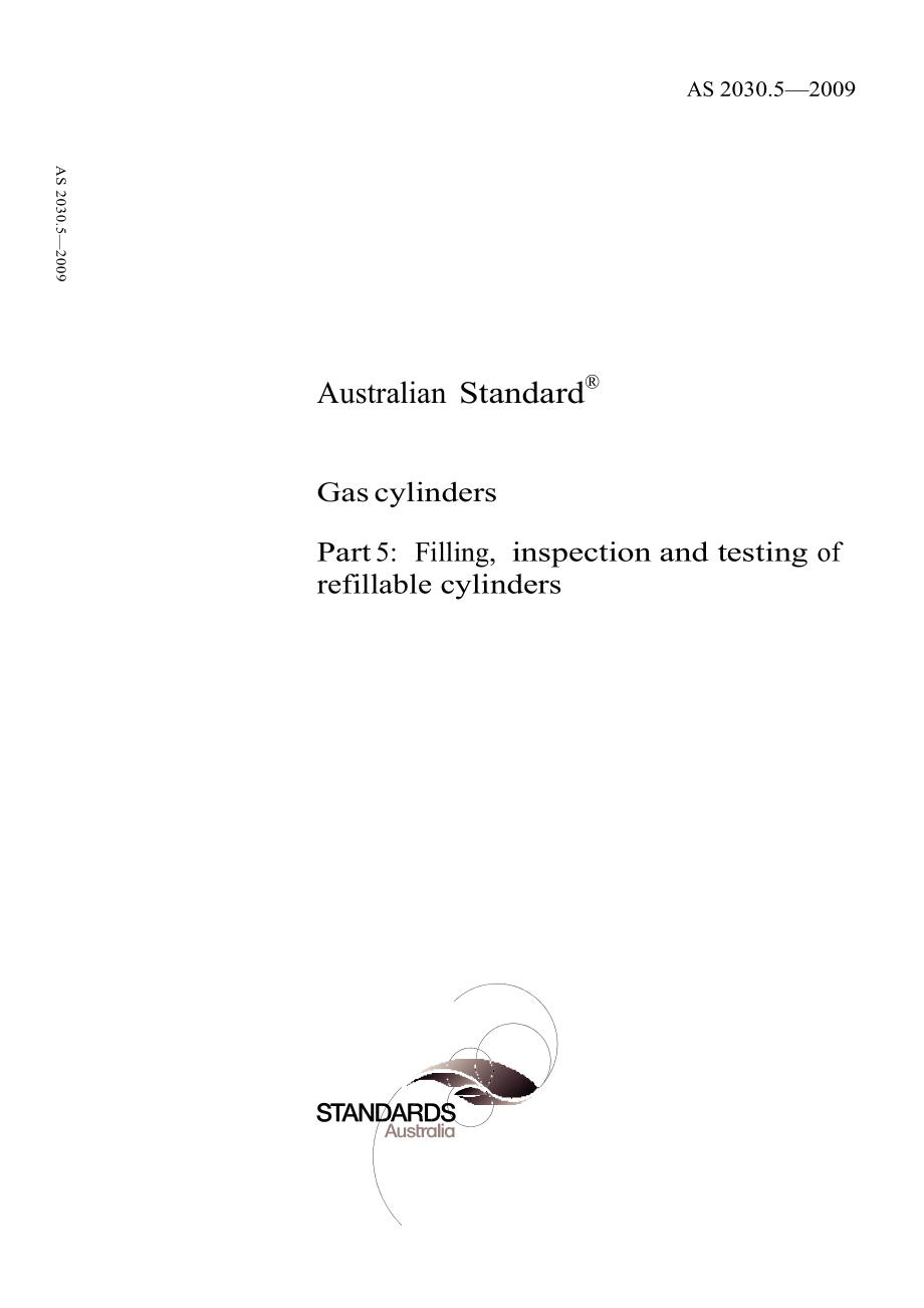 【AS澳大利亚标准】AS 2030.5 Gas cylinders Part 5 Filling, inspection and testing of refillable c_第1页
