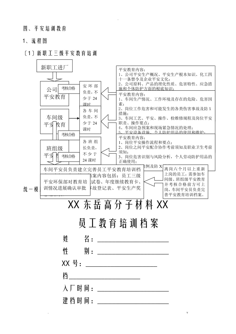 安全培训教育流程及模板_第1页