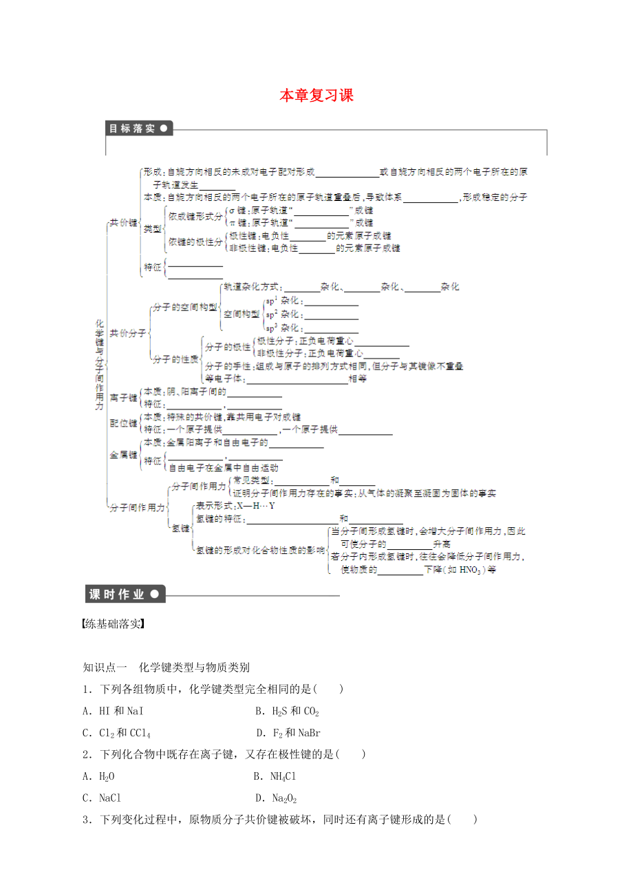 精修版高中化學(xué) 第2章 復(fù)習(xí)課 魯科版選修3_第1頁(yè)