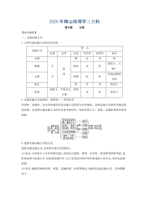 年專題十 交通 微專題10.1 交通運(yùn)輸方式與布局二輪地理微專題要素探究與設(shè)計 Word版含解析