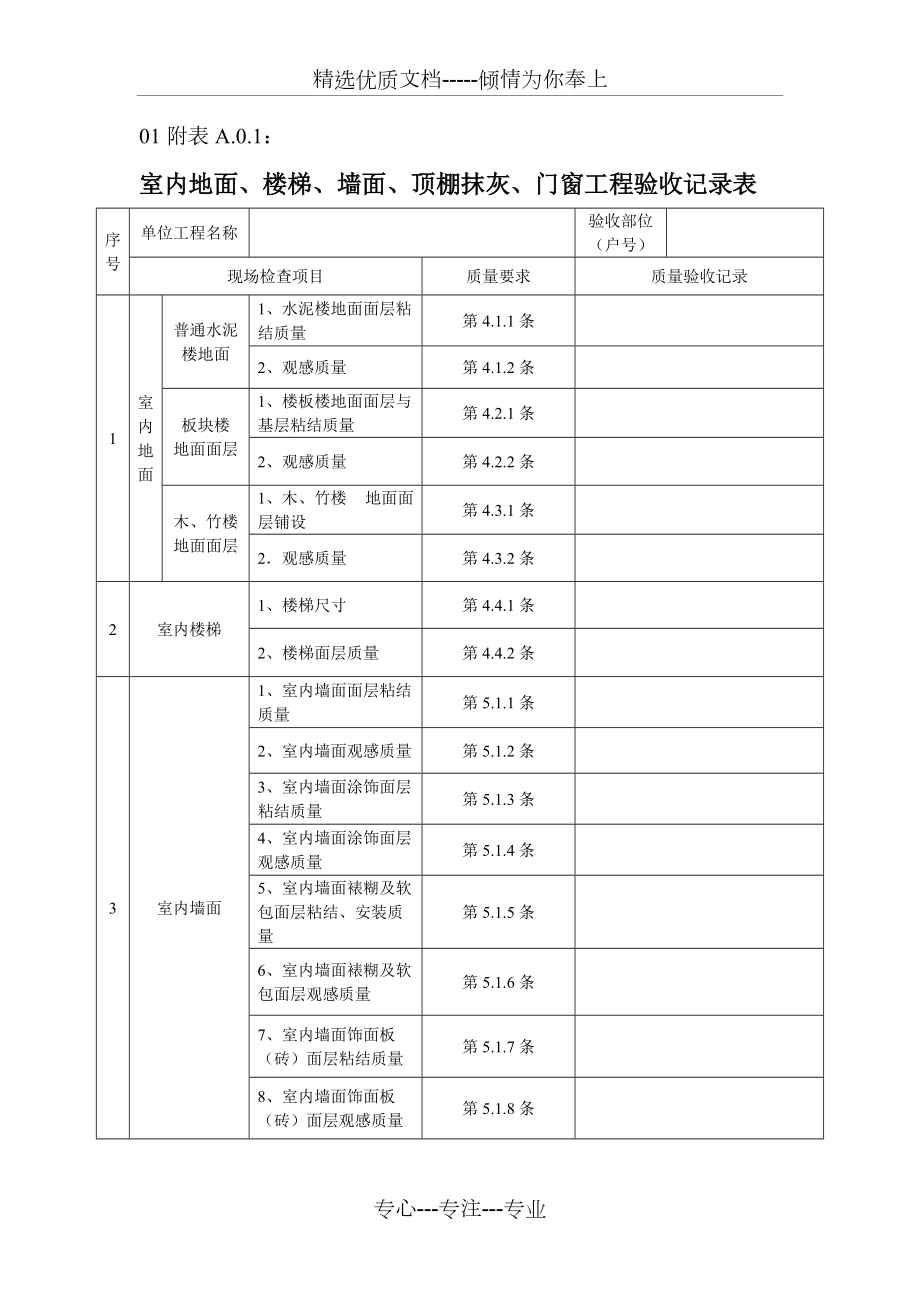 工程主体结构分户验收表格(2010新版)_第1页