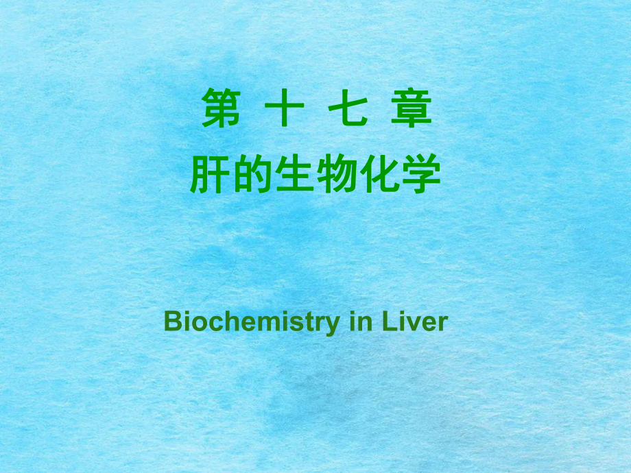 教学第十七章肝的生物化学ppt课件_第1页