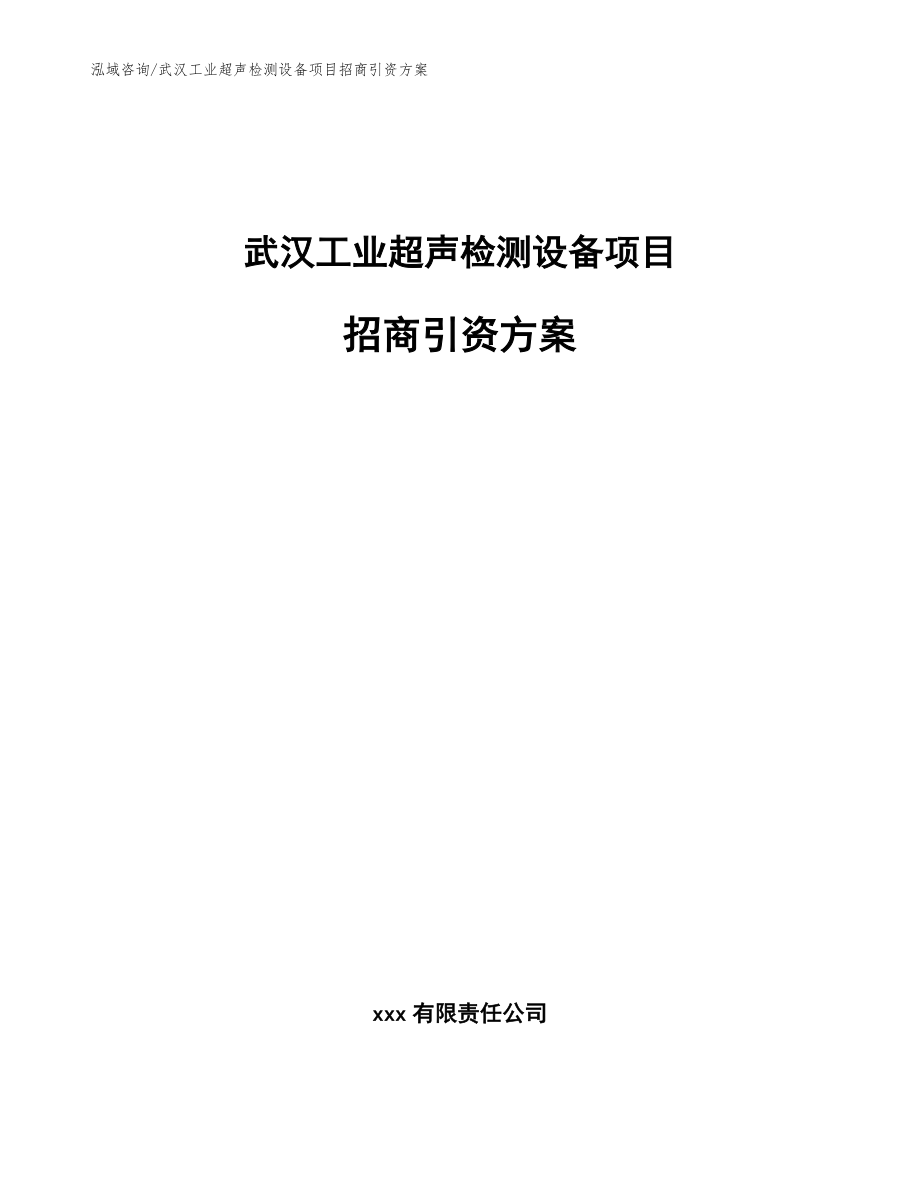 武汉工业超声检测设备项目招商引资方案范文参考_第1页