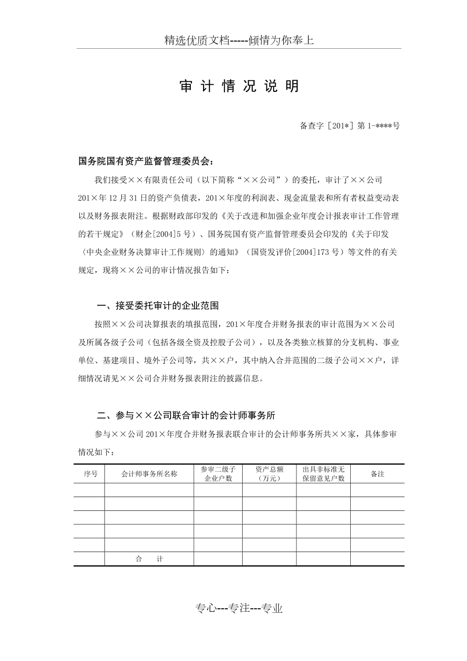 審計情況說明【2012年度】_第1頁